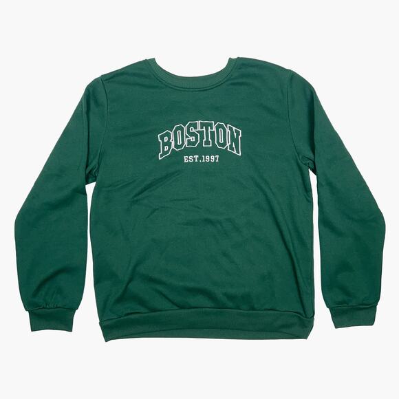 SHEIN "Boston" Multisex Crewneck Sweater (Celtics Green | XL) - Picture 1 of 3